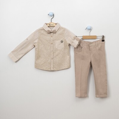 Wholesale 3-Piece Boys Shirt Set with Pants and Bowtie 2-5Y Kumru Bebe 1075-3842 - Kumru Bebe (1)