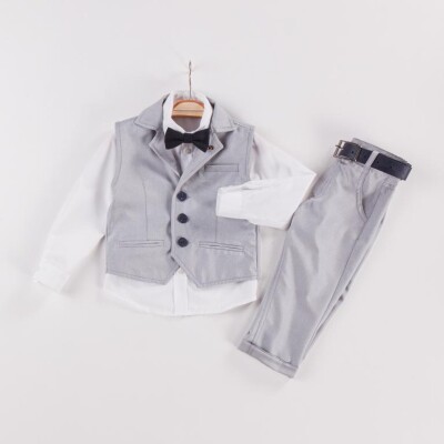 Wholesale 3-Piece Boys Suit Set with Accessories 6-9Y Gold Class 1010-22-3012 - Gold Class (1)