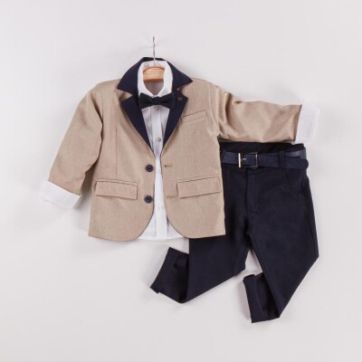 Wholesale 3-Piece Boys Suit Set with Jacket 6-9Y Gold Class 1010-22-3010 - 1