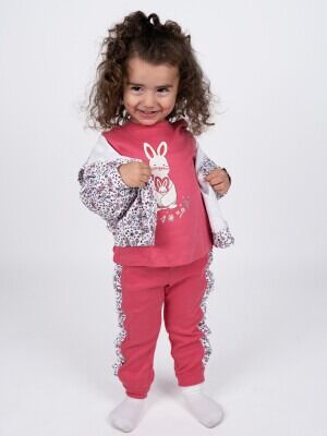 Wholesale 3-Piece Girls Cardigans Set with Pants and Sweat 6-24M Baby Serkon&Kids 1084-M0602 - Serkon Baby&Kids (1)