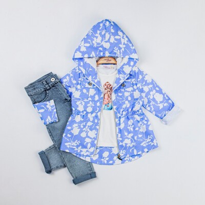 Wholesale 3-Piece Girls Jacket Body and Denim Pants 2-6Y Miss Lore 1055-5507 - 3