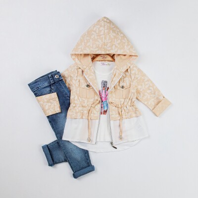 Wholesale 3-Piece Girls Jacket Body and Denim Pants 2-6Y Miss Lore 1055-5516 - 3