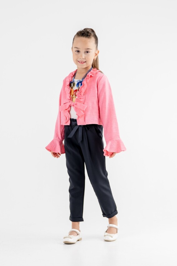 Wholesale 3-Piece Girls Ruffle Bolero Pants and Blouse 8-12Y Moda Mira 1080-7101 - 1