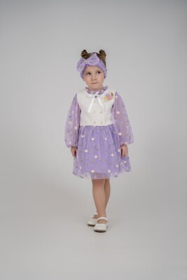 Wholesale 3-Piece Girls Tulle Dress Set with Vest and Headband 1-3Y Eray Kids 1044-13230 - 1