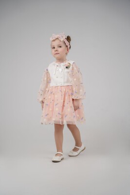 Wholesale 3-Piece Girls Tulle Dress Set with Vest and Headband 1-3Y Eray Kids 1044-13230 - 2
