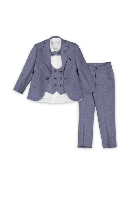 Wholesale 4-Piece Boys Suit Set with Jacket, Vest, Shirt and Pants 1-4Y Carinos 1035-5970 Индиговый 