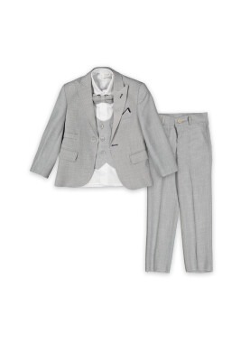 Wholesale 4-Piece Boys Suit Set with Jacket, Vest, Shirt and Pants 1-4Y Carinos 1035-5970 Серый 