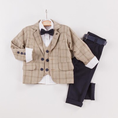 Wholesale 4-Piece Boys Suit Set with Vest and Jacket 2-5Y Gold Class 1010-22-2033 - 1