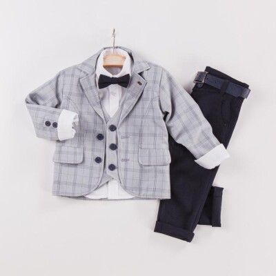 Wholesale 4-Piece Boys Suit Set with Vest and Jacket 2-5Y Gold Class 1010-22-2033 - Gold Class (1)