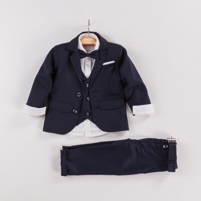 Wholesale 4-Piece Boys Suit Set with Vest and Jacket 6-9Y Gold Class 1010-22-3014 - Gold Class