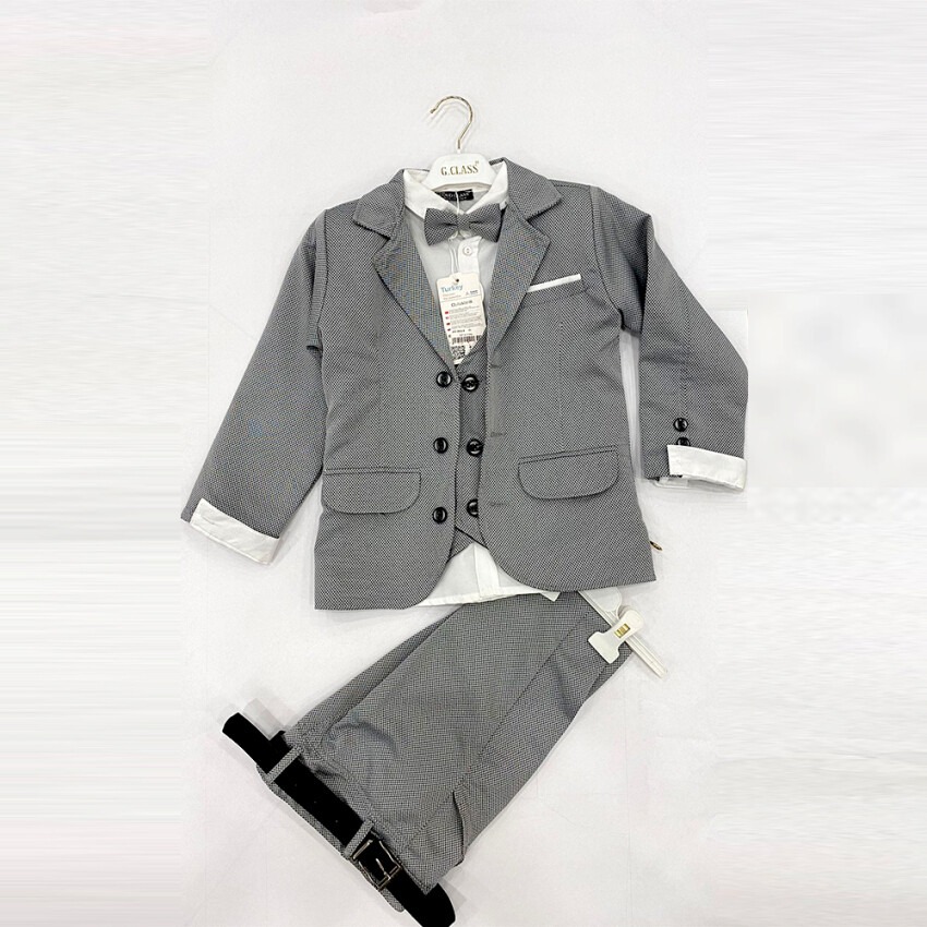 Wholesale 4-Piece Boys Suit Set with Vest and Jacket 6-9Y Gold Class 1010-22-3014 - 3
