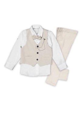 Wholesale 4-Piece Boys Suit Set with Vest, Shirt, Pants and Bowtie 10-13Y Terry 1036-05590 - 1