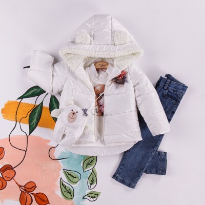 Wholesale 4-Piece Girls Set with Coat, Pants, Body and Bag 2-5Y Miss Lore 1055-5403 - Miss Lore (1)
