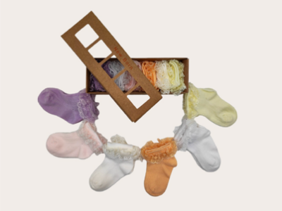 Wholesale 6pcs Baby Girl Newborn Booties Socks 0-6M Defne 1064-DFNB-6K005-24(0-6) - Defne