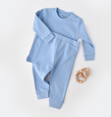 Wholesale Unisex Baby 2-Piece Sweatshirt and Pants Set 100% Organic Cotton 3-24M Baby Cosy 2022-CSY3031 - 1