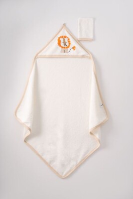 Wholesale Baby 100X100 Hooded Towel 0-18M Ramel Kids 1072-364 Кремовый цвет 