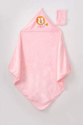 Wholesale Baby 100X100 Hooded Towel 0-18M Ramel Kids 1072-364 Pink