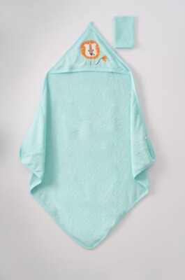 Wholesale Baby 100X100 Hooded Towel 0-18M Ramel Kids 1072-364 Mint Green 