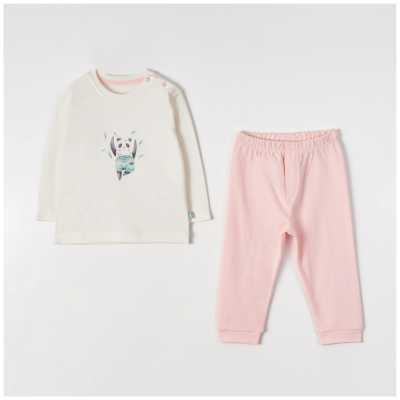 Wholesale Baby 2-Pieces Body and Pants Set 9-24M Pambuliq 2030-6399 Pink