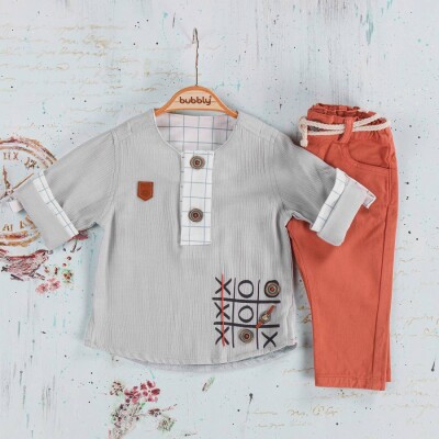 Wholesale Baby 2 Pieces Shirt Trousers Set Suit 6-24M Bubbly 2035-253 - Bubbly (1)