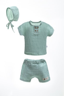 Wholesale Baby 3-Piece T-Shirt Set with Shorts 3-9M Wogi 1030-WG-1202-Y - Wogi