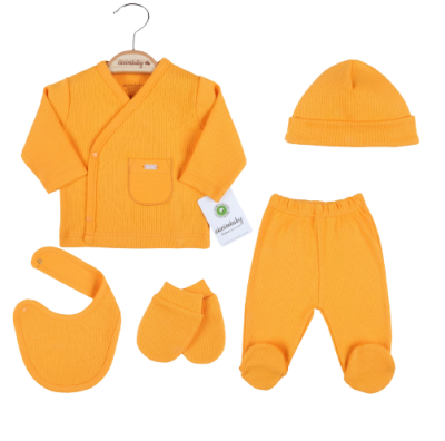 Wholesale Baby 5-Piece Onesies Set 0-3M Ciccimbaby 1043-4777 Orange