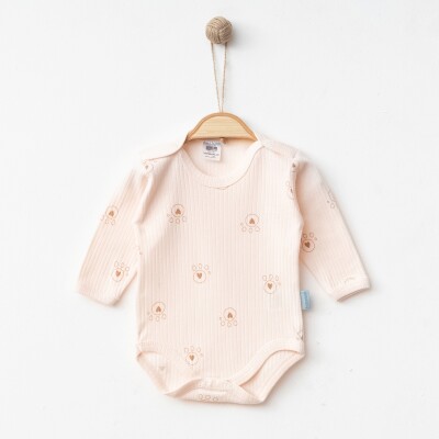 Wholesale Baby 5-Piece Patterned Long Sleeves Bodysuit 1-12M Hoppidik 2017-2385 Blanced Almond