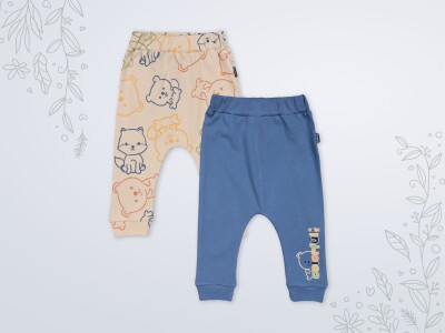 Wholesale Baby Boy 2 Pairs of Trousers 3-18M Miniworld 1003-18562 Miniworld 1003-18562 - Miniworld (1)