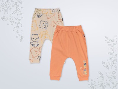 Wholesale Baby Boy 2 Pairs of Trousers 3-18M Miniworld 1003-18562 Miniworld 1003-18562 - Miniworld