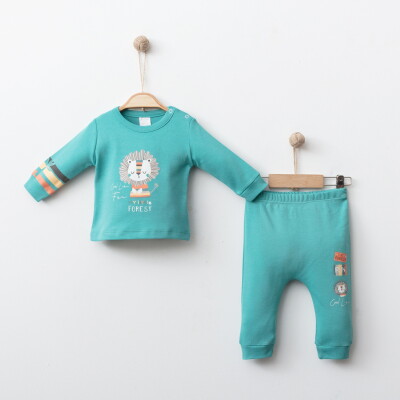 Wholesale Baby Boy 2-piece Badi and Trousers Set 3-12M Gümüş Baby 2043-002120 - Gümüş Baby