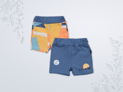 Wholesale Baby Boy 2-Piece Shorts 3-18M Miniworld 1003-18237 İndigo