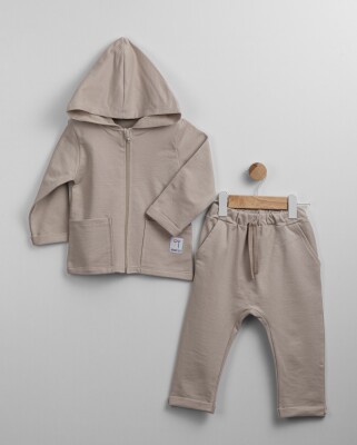 Wholesale Baby Boy 2pcs Cardigan and Pants Set 1-5Y Flexi Baby 2063-217540 Beige