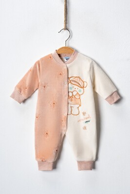 Wholesale Baby Velvet Jumpsuit 3-9M Hoppidik 2017-2387 Salmon Color 