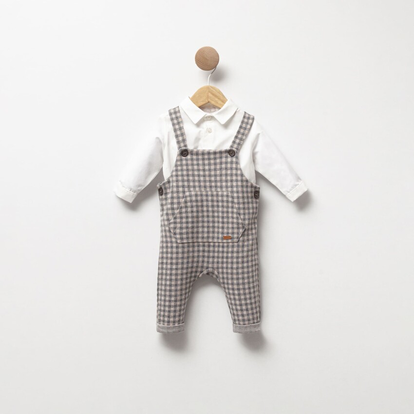 Wholesale Baby Boy 2pcs Salopet and Shirt Set 3-9M Cassiope 2061-485794 - 1