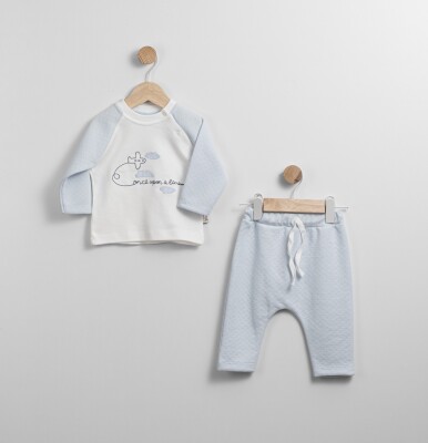 Wholesale Baby Boy 2pcs Tracksuit Set 3-12M Flexi Baby 2063-217566 Baby Blue2