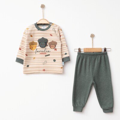 Wholesale Baby Boy 2pcs Tracksuit Set 6-12M Hoppidik 2017-2331 Khaki