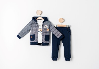 Wholesale Baby Boy 3-Piece Cardigan, Bodysuit and Pants Set 9-24M Sani 1068-10005 - Sani