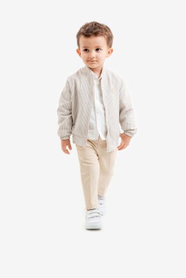 Wholesale Baby Boy 3-Piece College Jacket, Shirt and Pants Set 9-24M Lemon 1015-10104 - Lemon