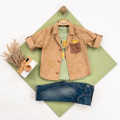 Wholesale Baby Boy 3-Piece Jacket, Pants and T-Shirt Set 6-24M Bubbly 2035-457 - 2
