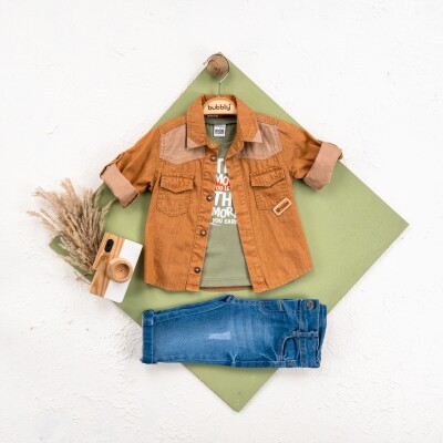 Wholesale Baby Boy 3-Piece Jacket, Pants ve T-shirt Set 6-24M Bubbly 2035-460 - 3