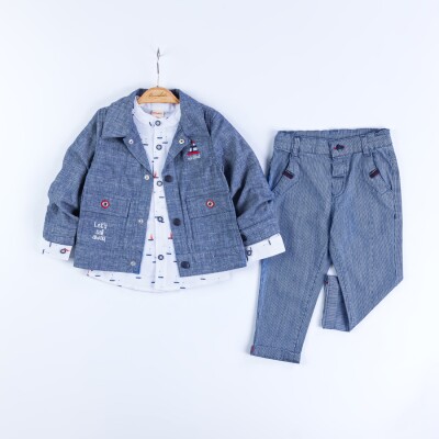 Wholesale Baby Boy 3-Piece Jacket, Shirt and Pants Set 9-24M Bombili 1004-6700 - 2