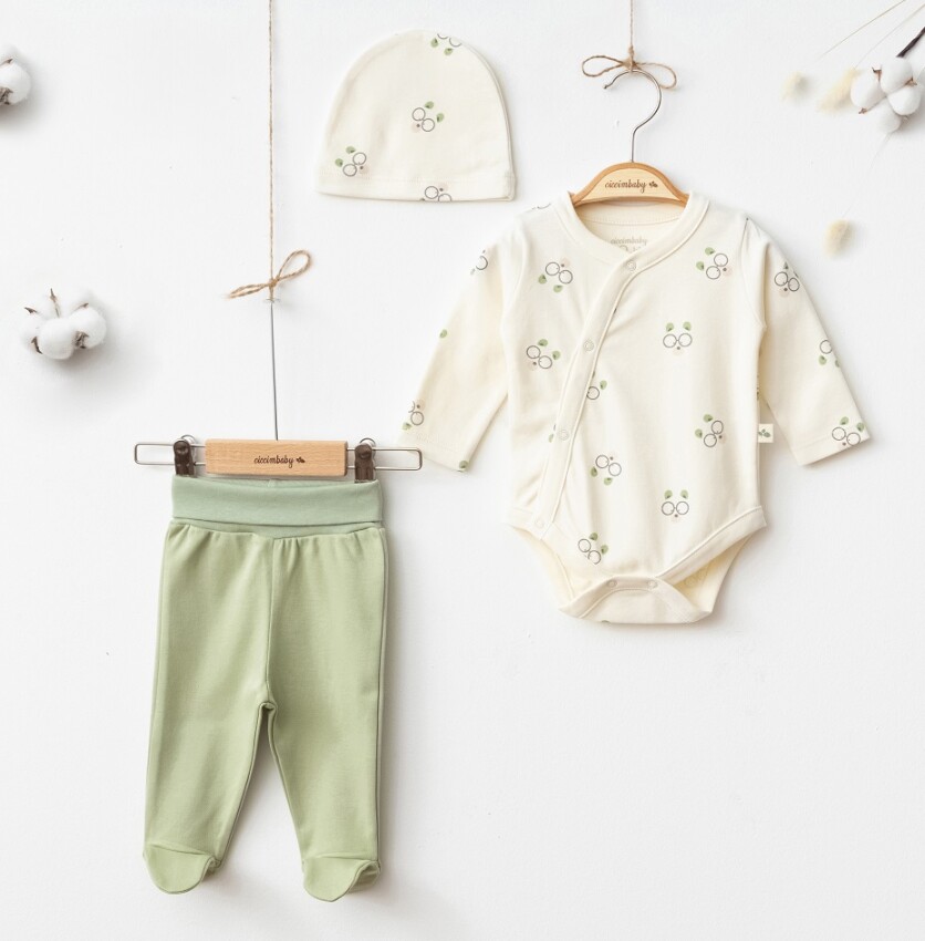 Wholesale Baby Boy 3-piece Newborn Newborn Onesies Pants and Hat Set 0-3M Ciccimbaby 1043-5058 - 1