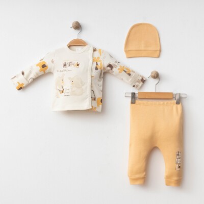 Wholesale Baby Boy 3-piece Newborn Set 0-3M Gümüş Baby 2043-5000-1 - Gümüş Baby (1)