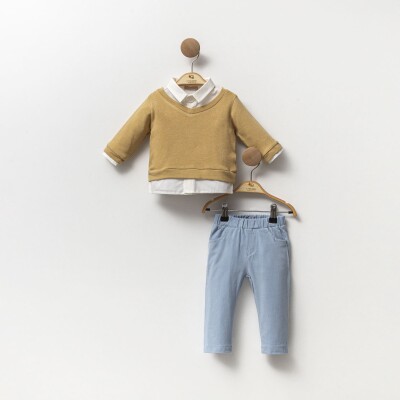 Wholesale Baby Boy 3-Piece Sweater Shirt and Pants Set 6-18M Cassiope 2061-475496 - Cassiope