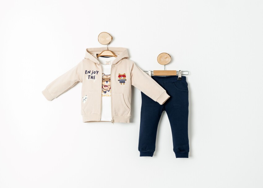 Wholesale Baby Boy 3-Piece Tracksuit 9-24M Sani 1068-10008 - 2