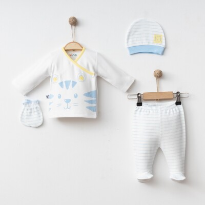 Wholesale Baby Boy 4pcs Newborn Set 0-1M Vina baby 2042-00105 Blue