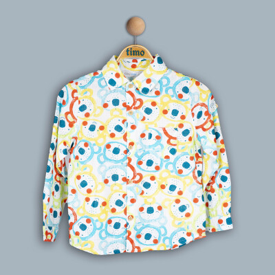 Wholesale Baby Boys Coala Shirt 6-24M Timo 1018-TE4DÜ042243041 Yellow