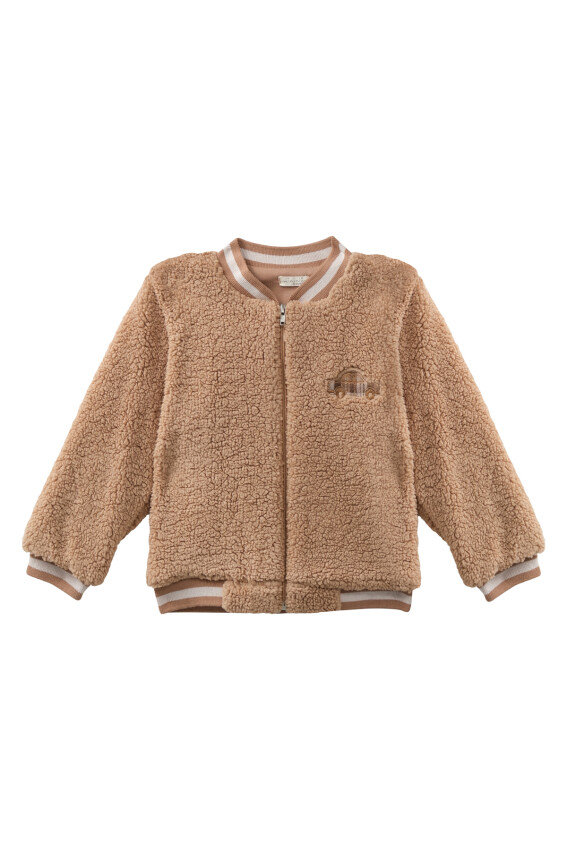 Wholesale Baby Boy Embroidery Detailed Plush Coat 6-48M Mininio 2062-252M1ARB22 - 1