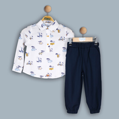 Wholesale Baby Boy 2-Piece Shirt and Pants Set 6-24M Timo 1018-TE4DT042241621 - Timo