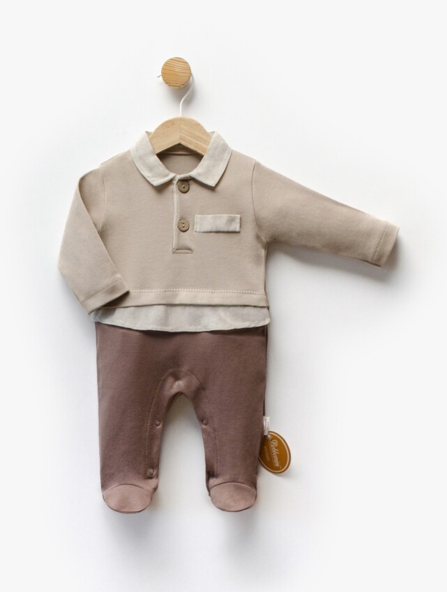 Wholesale Baby Boy Linen Jumpsuit 0-6M Bebbemini 2065-BM-2323 - 3